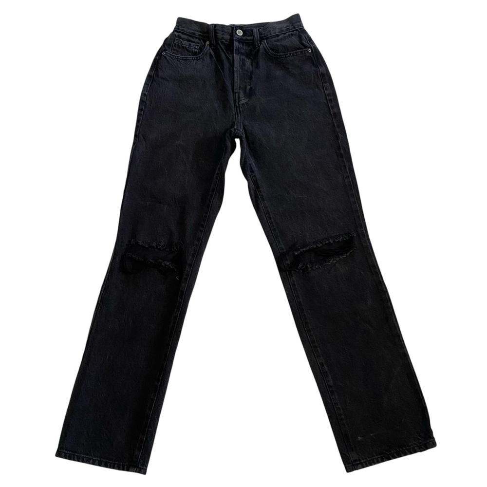 PACSUN High Rise Button Fly Distressed Dad Jean Women’s Size 24 - Black